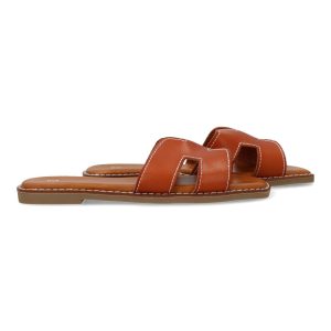 Sandalias Planas Camel para mujer