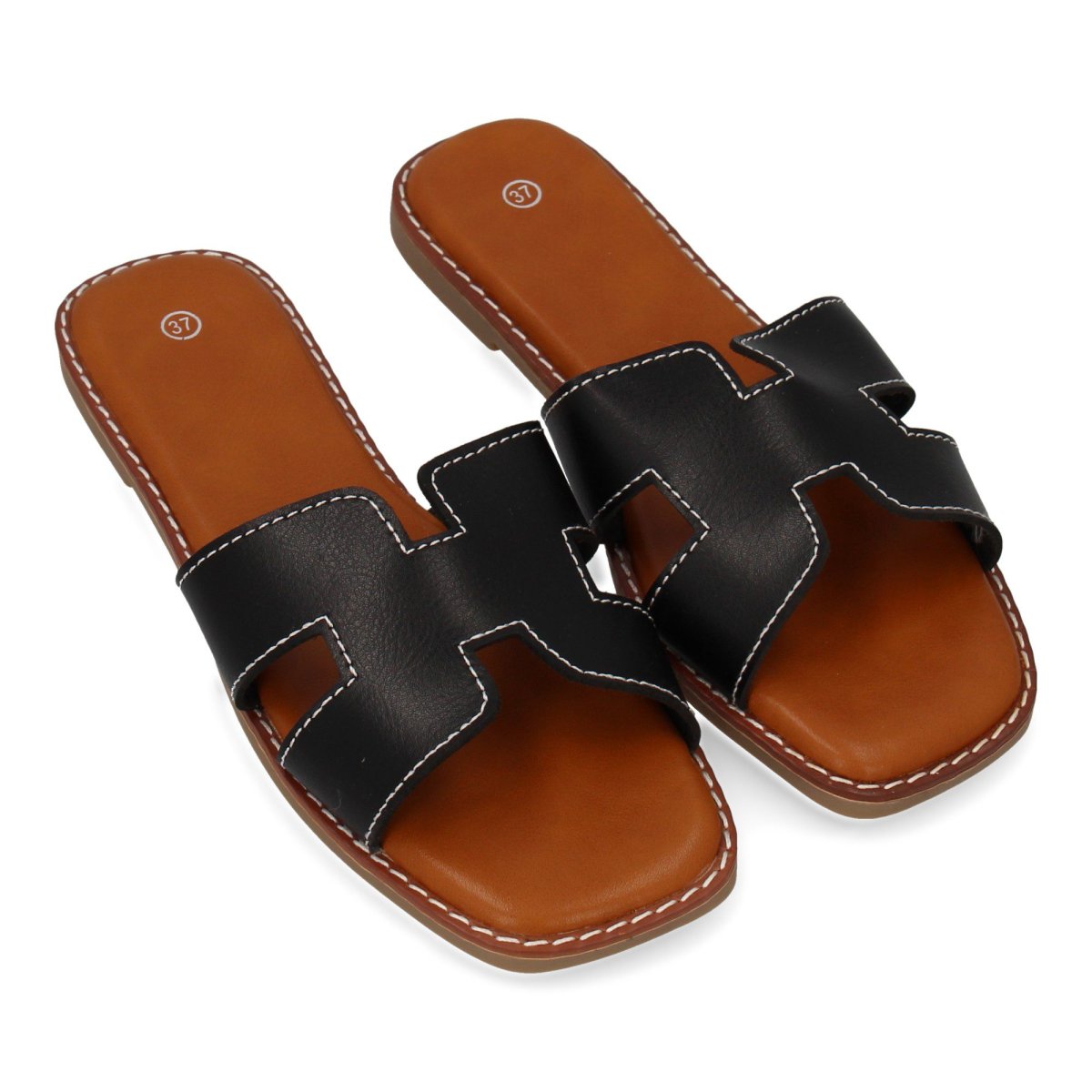 Sandalias planas negro - Imagen 5