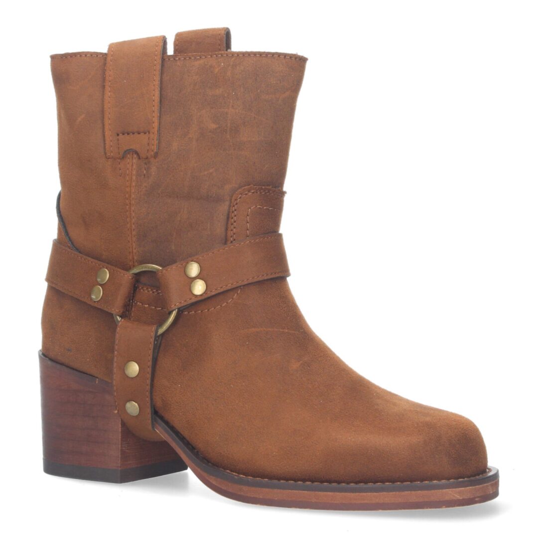 Botines marrones moteros de madera - Imagen 4