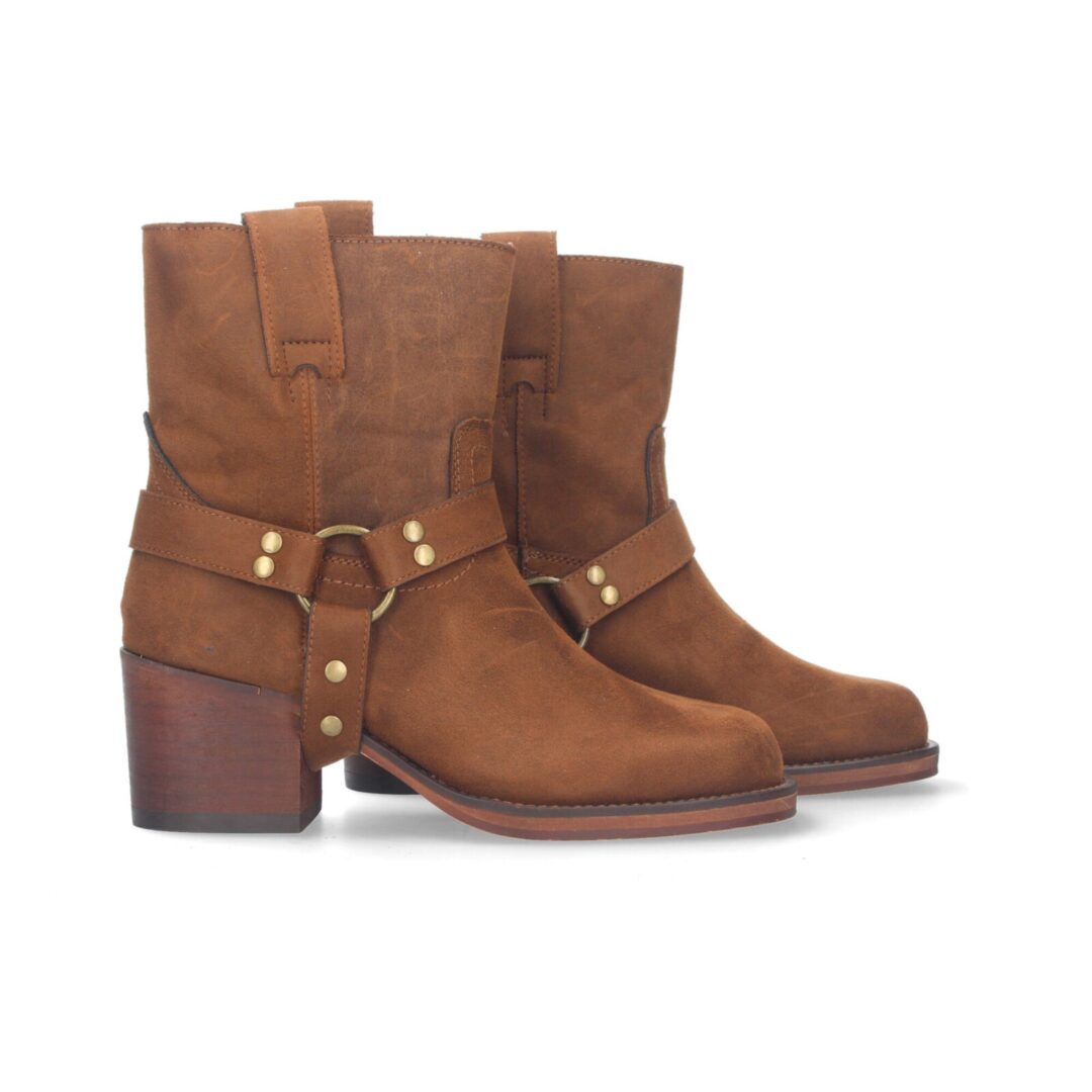 Botines marrones moteros de madera - Imagen 6