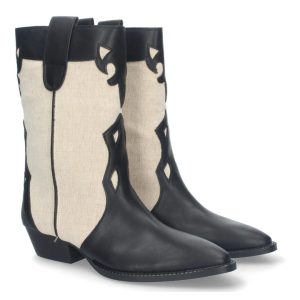 Botas camperas geométricas negras
