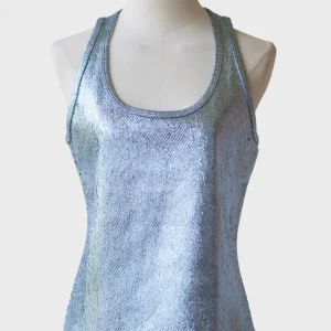 Mason by Michelle Mason tank top azul metalizado Talla S