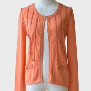 Max & Moi cárdigan naranja detalle cuero Talla 38 (S)
