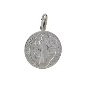 Medalla Plata De Ley San Benito 20mm
