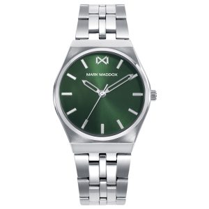 Reloj caja de acero 5 atm y brazalete de acero con movimiento cuarzo