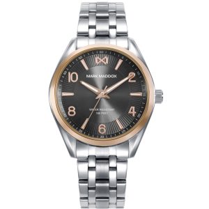 Reloj caja bicolor de acero e Ip rosa 5 atm y brazalete acero con movimiento cuarzo