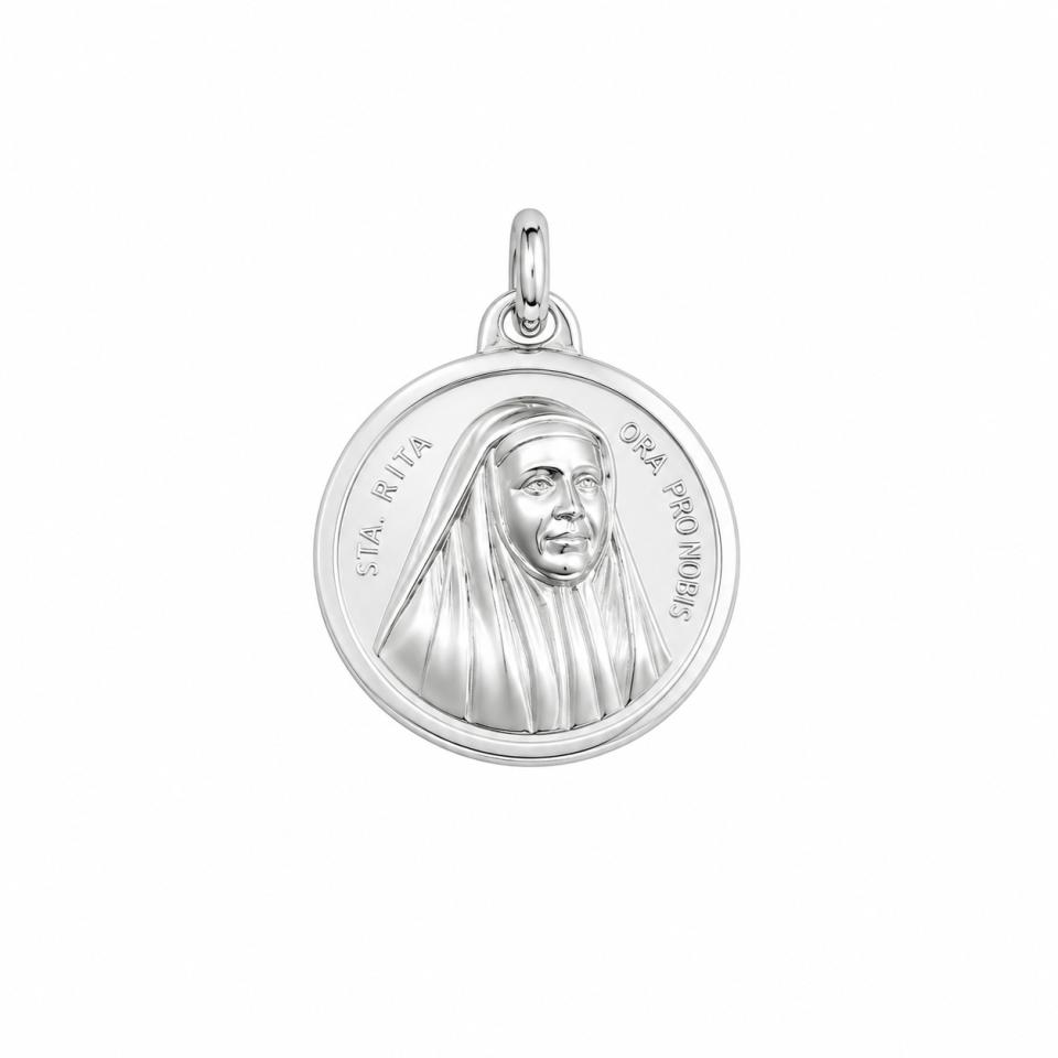 Medalla Plata Santa Angela 17mm - Imagen 2