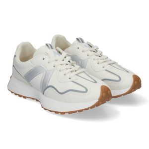 Zapatillas deportivas casual plata con suela dibujo