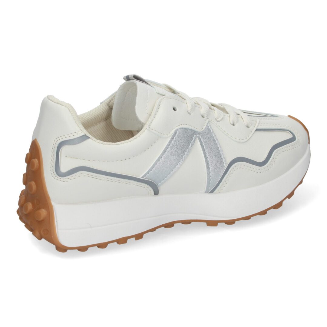 Zapatillas deportivas casual plata con suela dibujo - Imagen 4