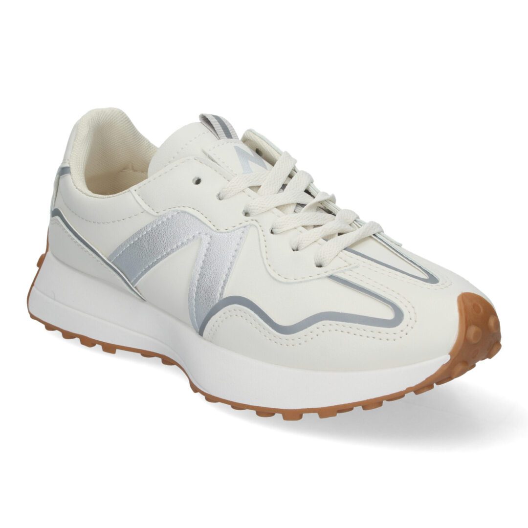 Zapatillas deportivas casual plata con suela dibujo - Imagen 5