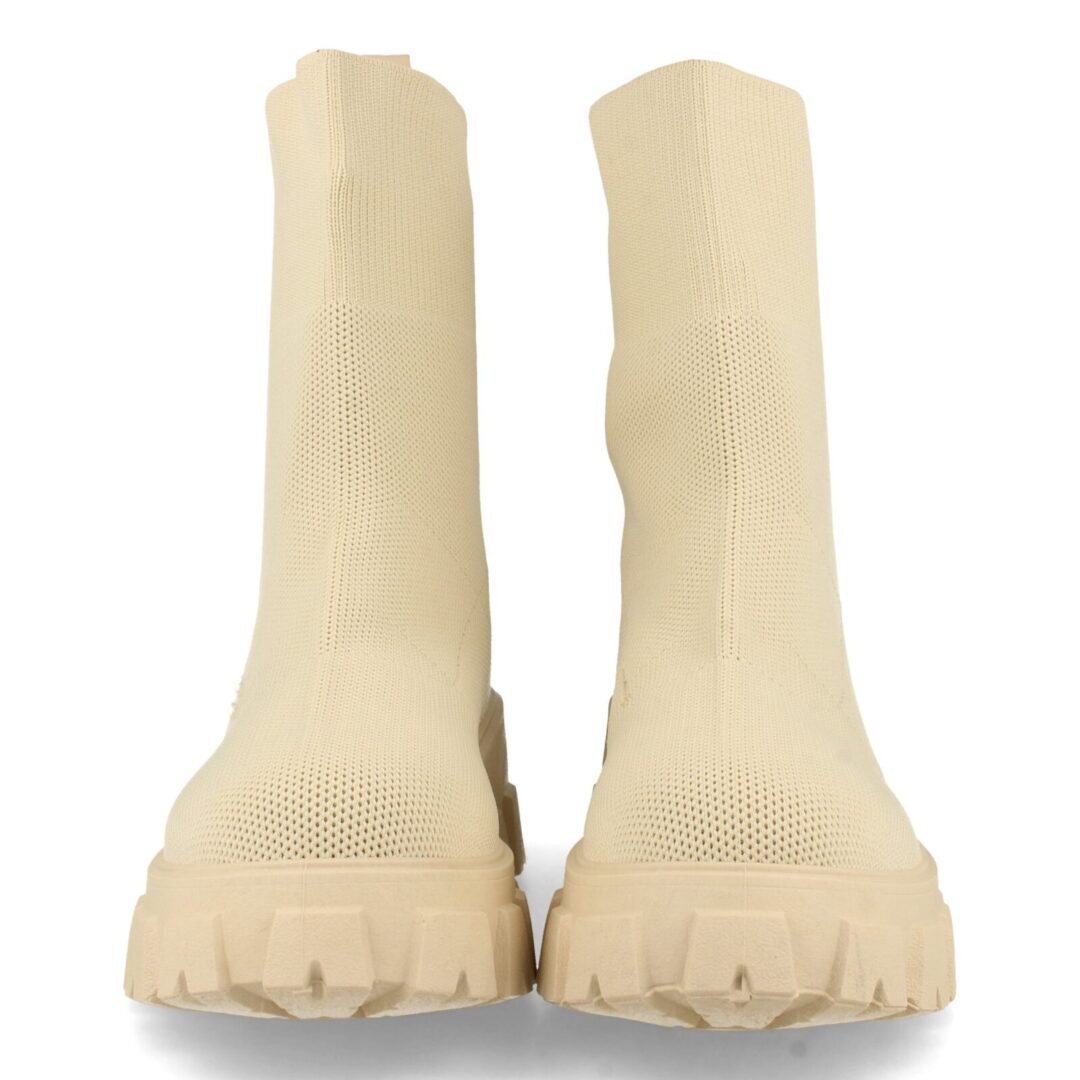 Botín calcetín beige acanalado - Imagen 6