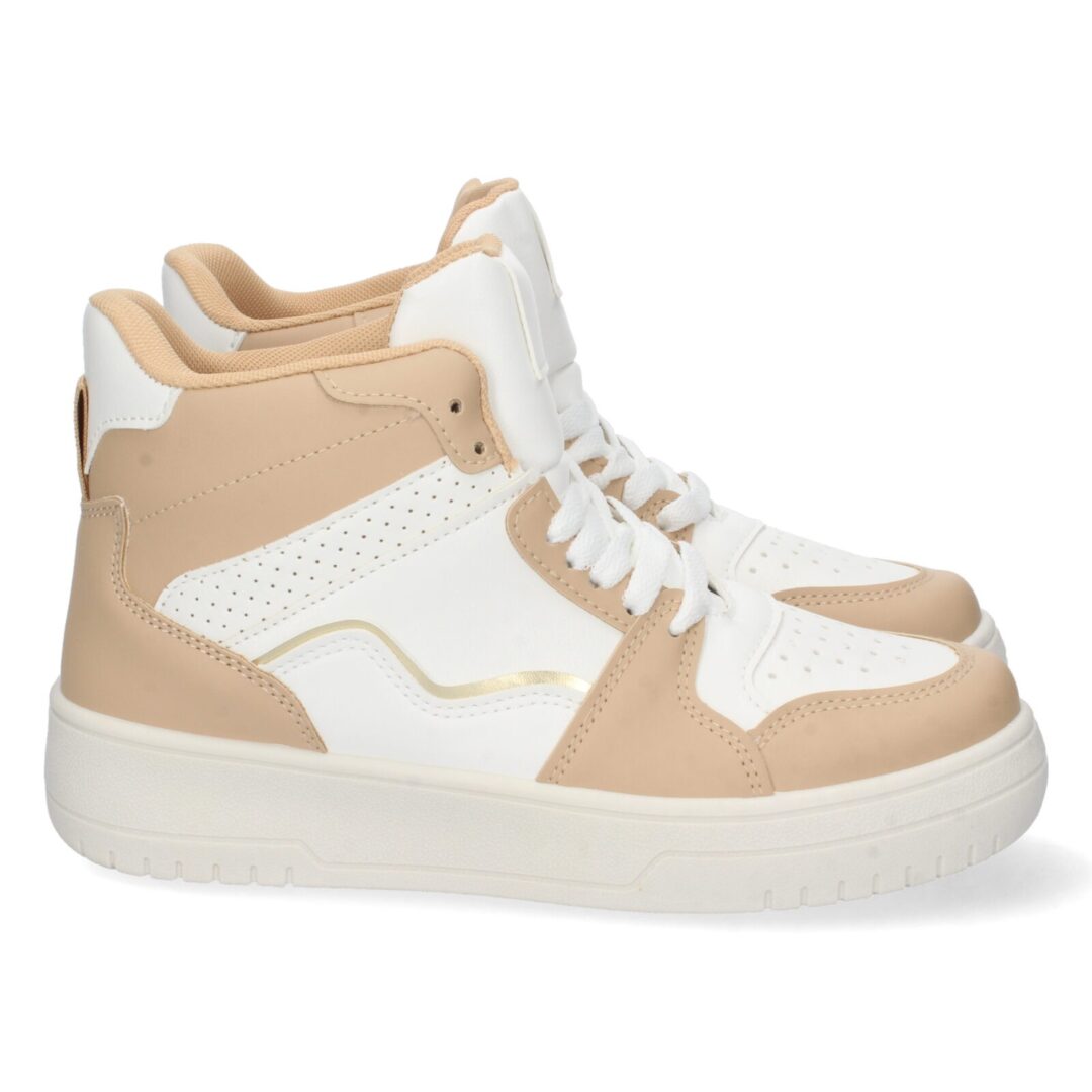 Zapatilla deportiva alta suela gruesa beige