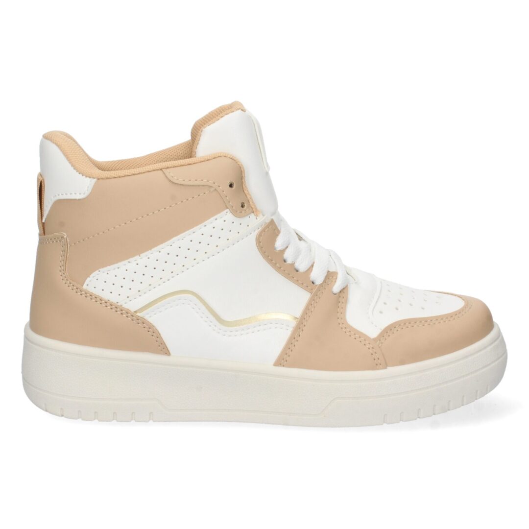 Zapatilla deportiva alta suela gruesa beige - Imagen 3