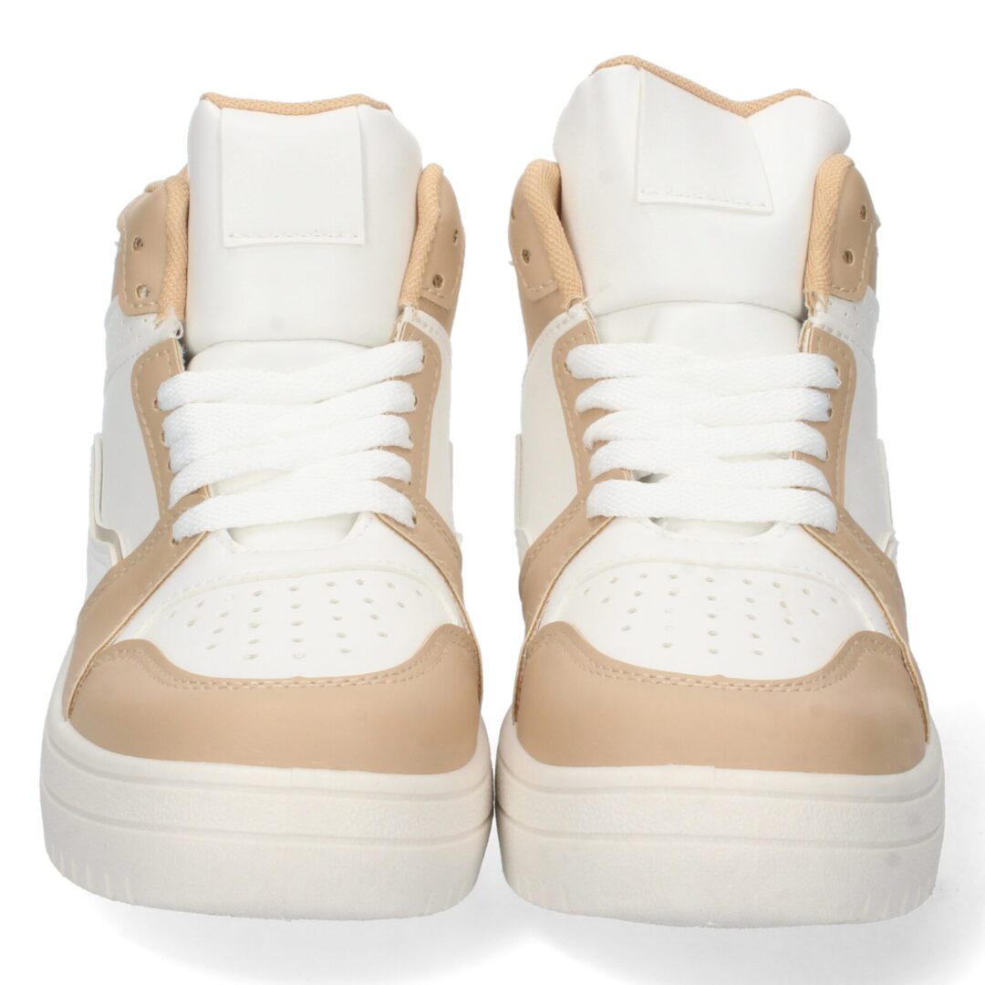 Zapatilla deportiva alta suela gruesa beige - Imagen 4