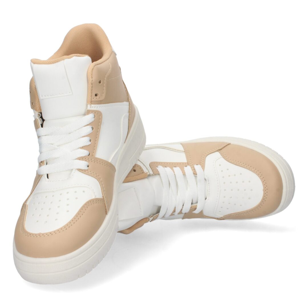Zapatilla deportiva alta suela gruesa beige - Imagen 6