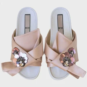N°21 sandalias/mules de raso con pedrería Talla 40