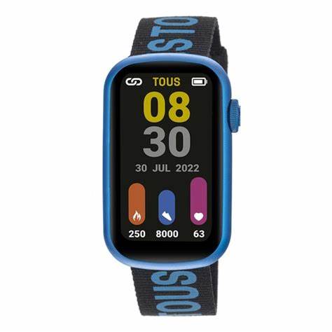 Reloj smartwatch con correa de nylon y correa de silicona azul T-Band - Imagen 2