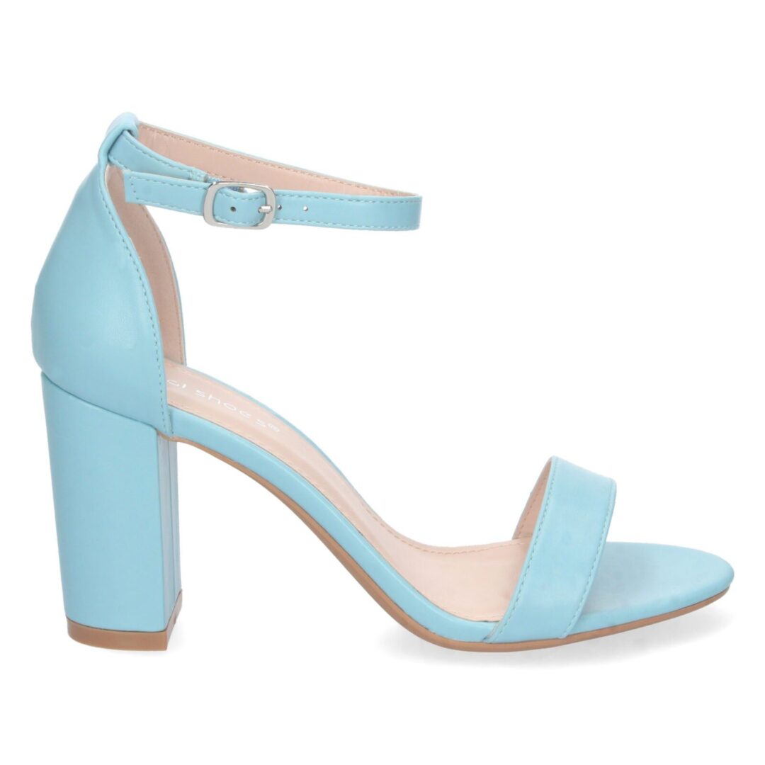 Sandalias de tacón azules con tobillera - Imagen 3