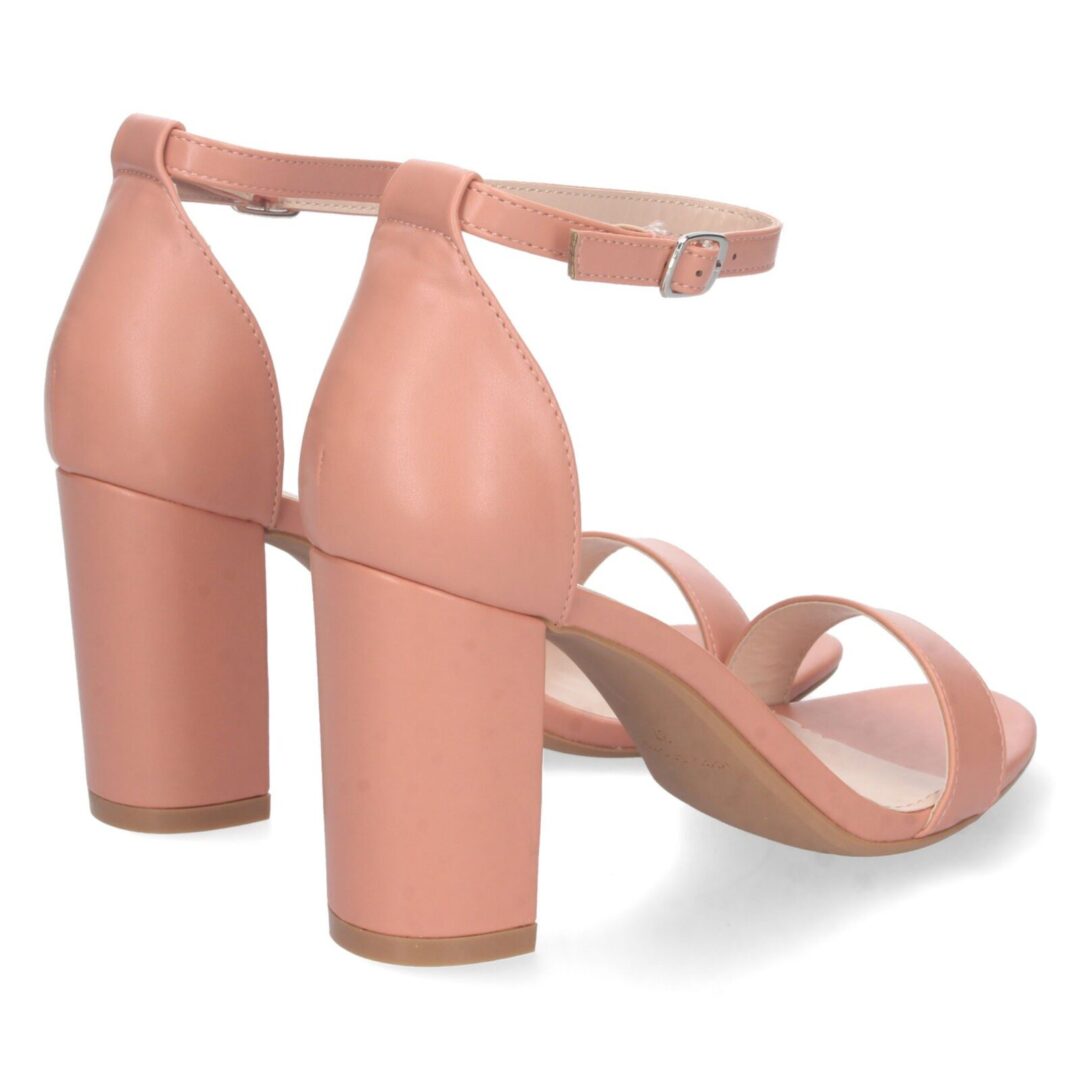 Sandalias rosa pálido tobillo grueso tacón - Imagen 5