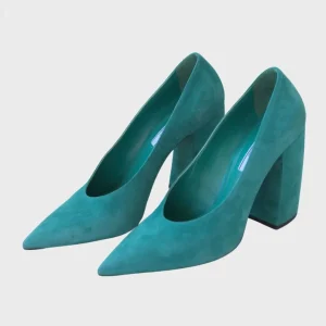 Prada zapatos de tacón ancho ante verde Talla 40