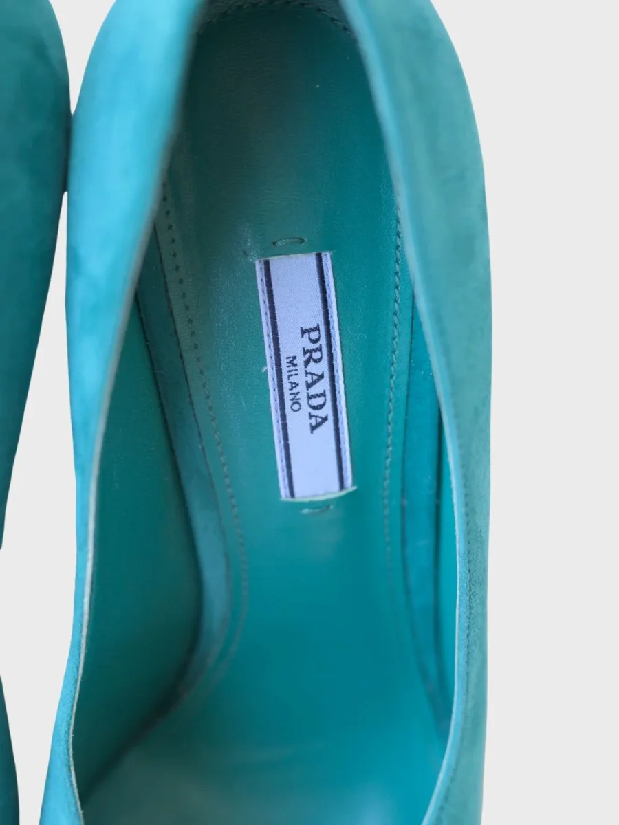 Prada zapatos de tacón ancho ante verde Talla 40 - Imagen 8