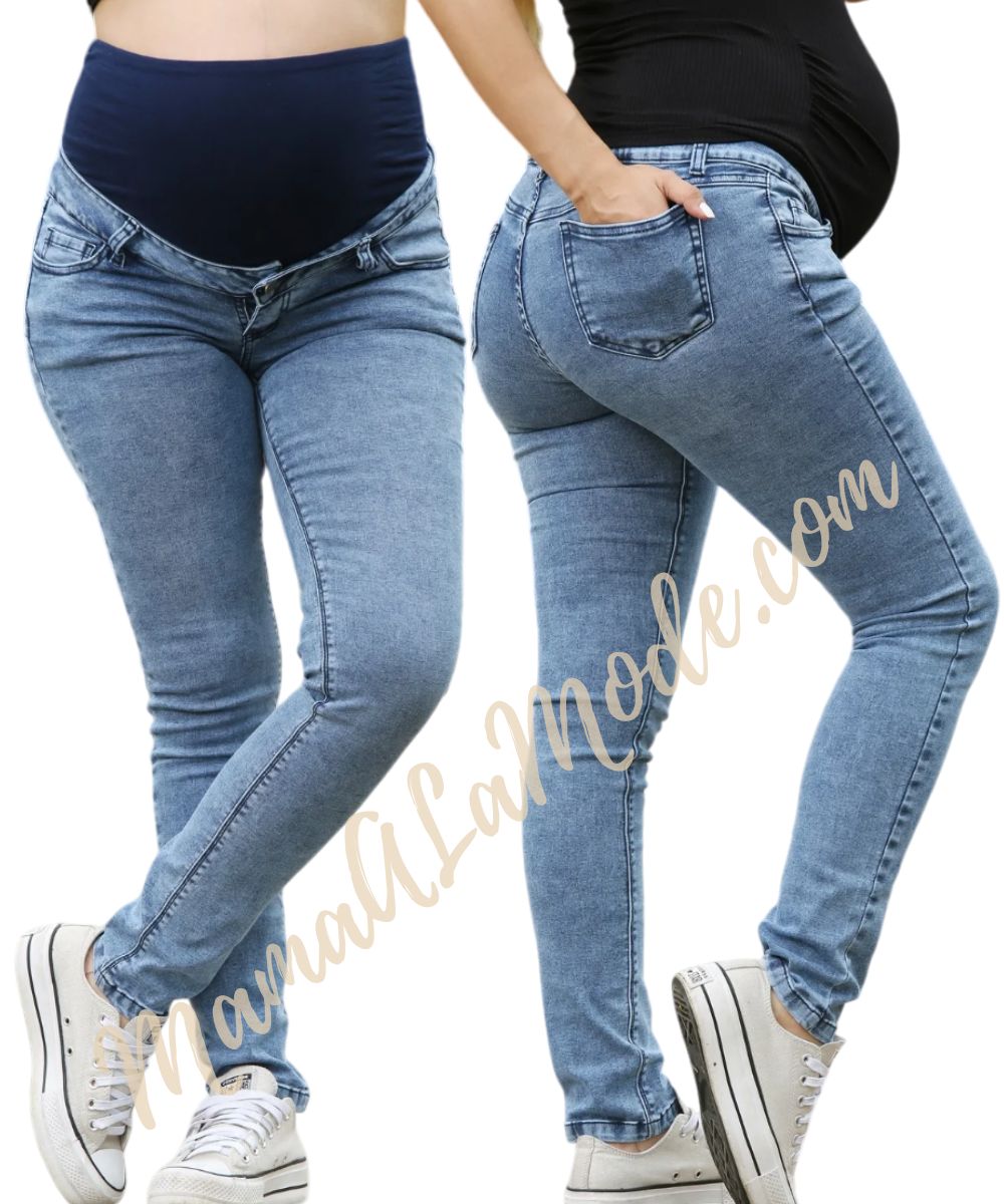 Pantalón Materno Jean Vintage Acero