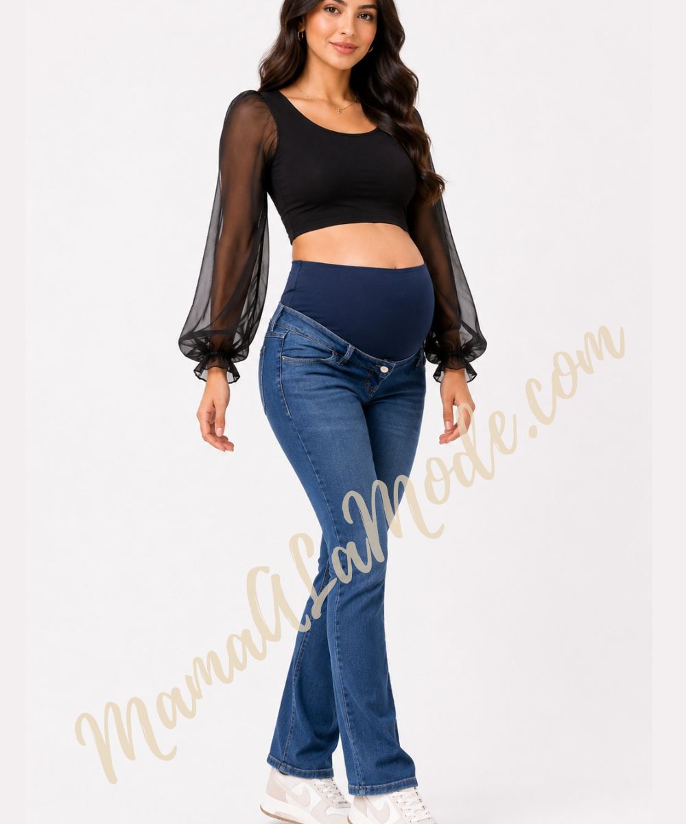 Pantalón Materno Jean Denim Semi-Palazo Diesel - Imagen 3