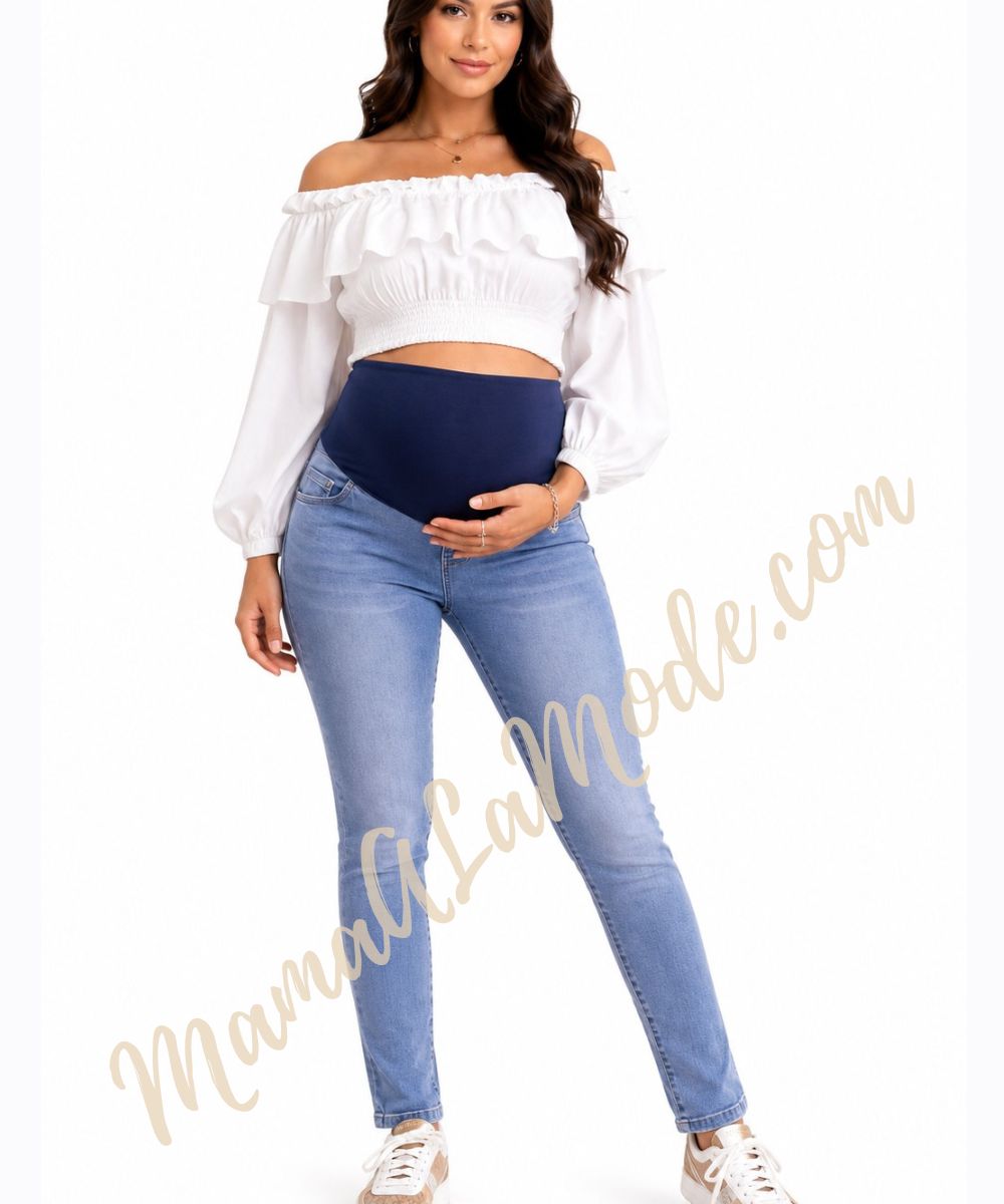 Pantalón Materno Jean Michely Acero - Imagen 3