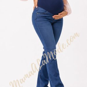 Pantalón Materno Jean Denim Semi-Palazo Nudie