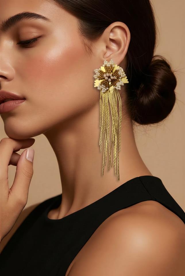 Pendientes Bisuteria Flecos Dorados