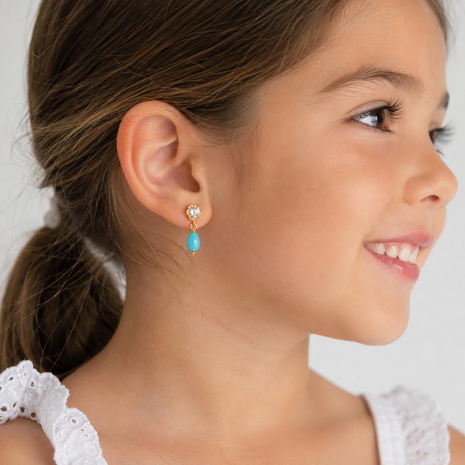 Pendientes Oro 18K Turquesa - Imagen 3