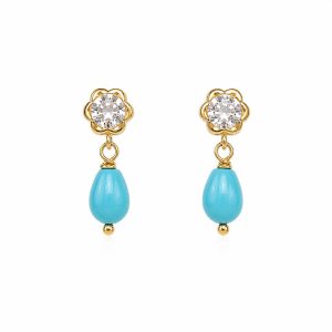 Pendientes Oro 18K Turquesa
