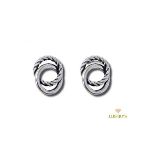 Pendientes Plata Envejecido Aros Entrelazados