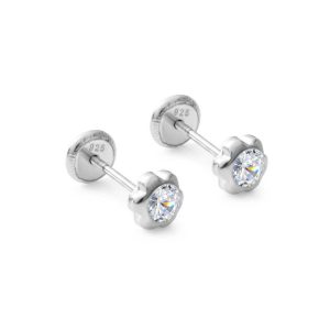 Pendientes Plata Flor Circonita