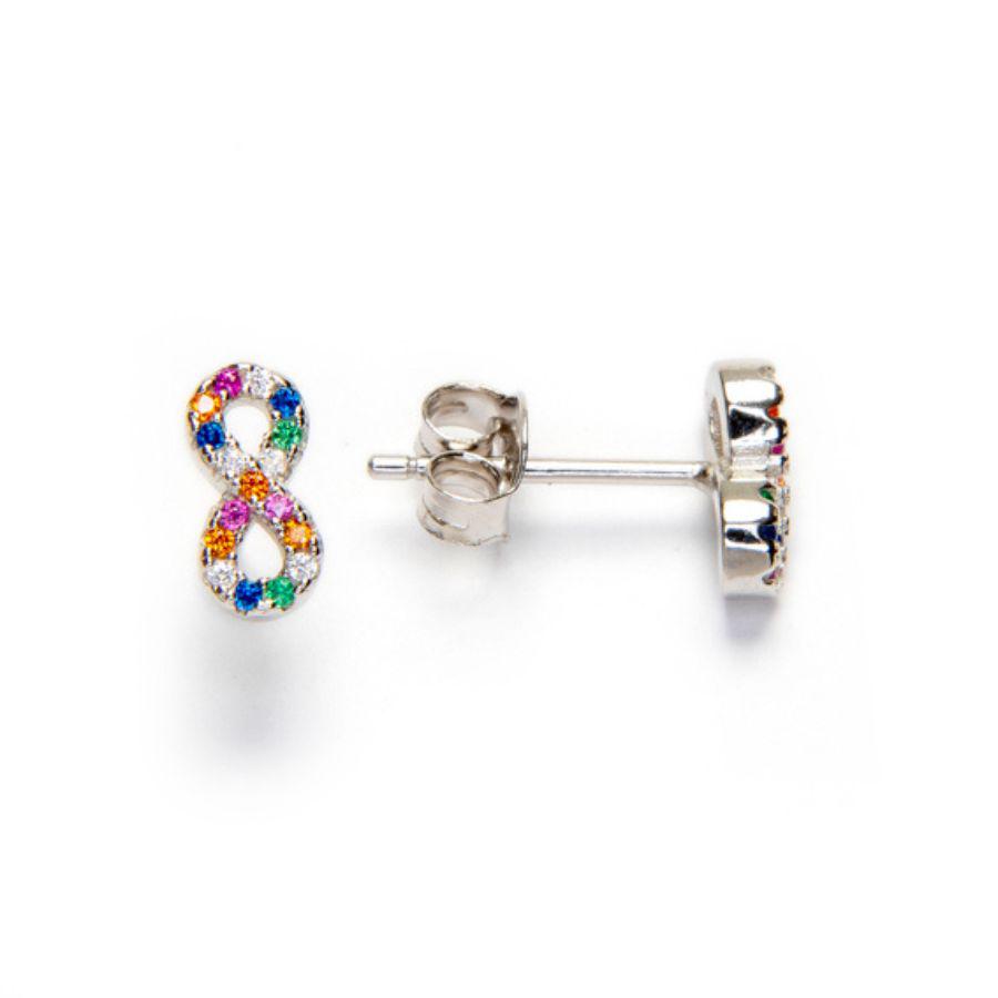 Pendientes Plata Infinito Circonitas Colores