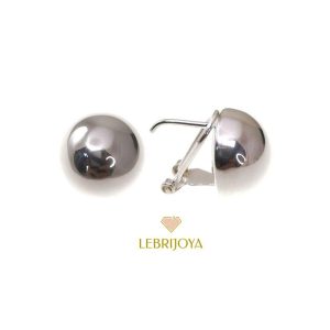 Pendientes Plata Media Bola Omega 16mm