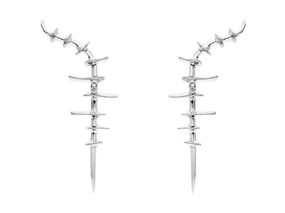 Pendientes VERTEBRAL Plata rodio - Imagen 2