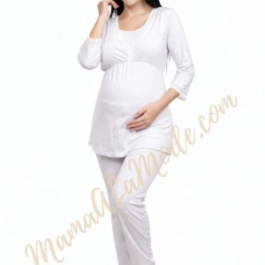 Pijama de Maternidad y Lactancia con Pantalón Luna Plomo