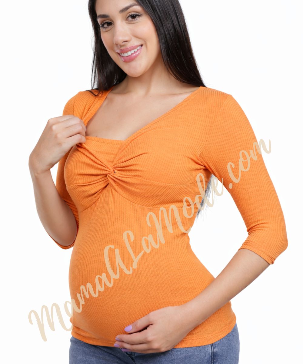 Polo Materno & Lactancia Rib Premium Julieta – Estilo que acompaña tu maternidad - Imagen 3