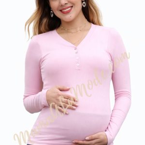 Polo Materno & Lactancia Rib Premium Rosalia – Comodidad que te abriga y acompaña