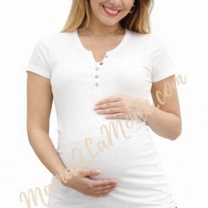 Polo Materno & Lactancia Rib Premium Topacio – Comodidad y estilo en tu Embarazo
