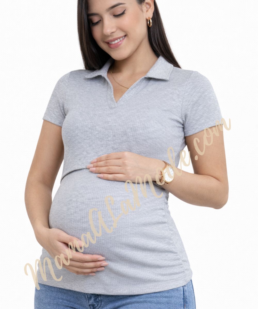 Polo Materno & Lactancia Rib Premium Yasmina – Comodidad, estilo y discreción en cada etapa - Imagen 3