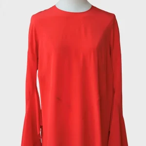 Givenchy blusa rojo vivo mangas acampanadas Talla FR36 (S)