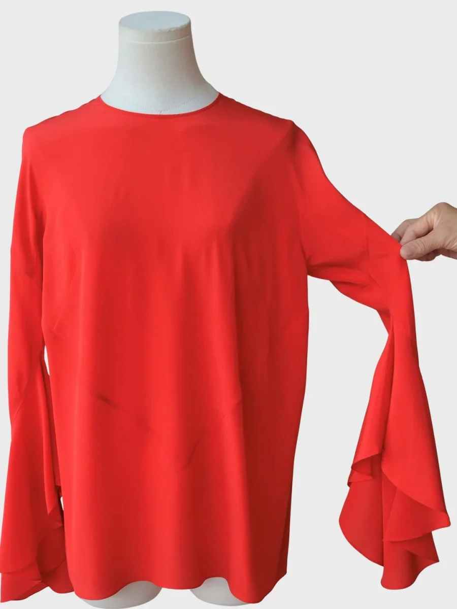 Givenchy blusa rojo vivo mangas acampanadas Talla FR36 (S) - Imagen 3