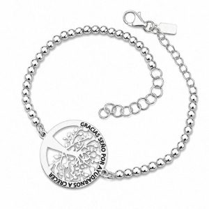 Pulsera De Plata Árbol «Garcias seño por ayudarnos