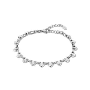 Pulsera Lotus Style Corazones Acero