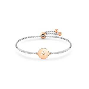 Pulsera Mileluci Acero y Cristales Inicial
