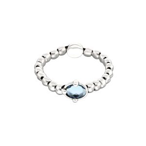 Pulsera Uno De 50 Cristal Facetado Ovalado Azul