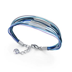 Pulsera Viceroy Acero Piel Y Cordón Azules