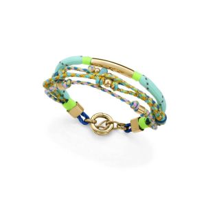 Pulsera de mujer en acero IP dorado cuerda náutica